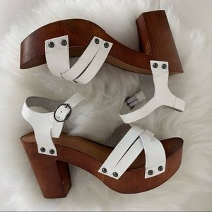 Madden Girl White Block Heel Sandals